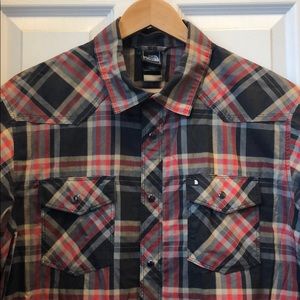 The North Face plaid button down shirt